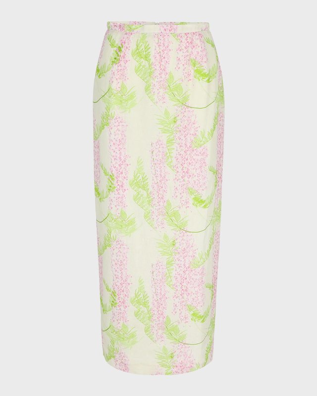 Norma Floral-Print Linen Maxi Skirt