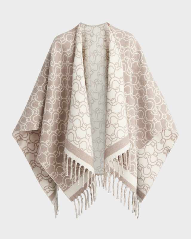 Wave Fringe Wool Cape