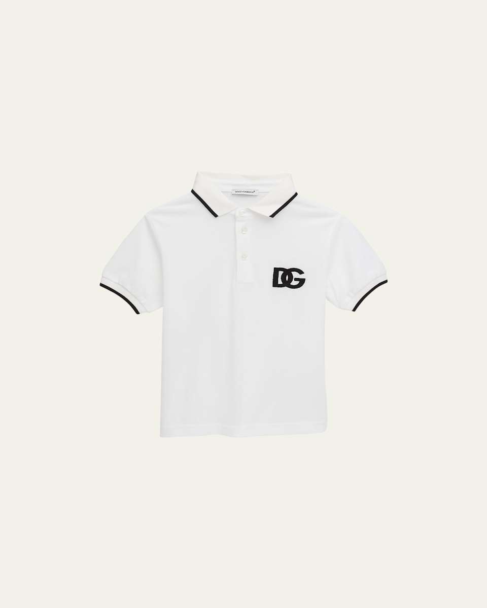 Boy's Short-Sleeve Polo Shirt with DG Logo, Size 8-14