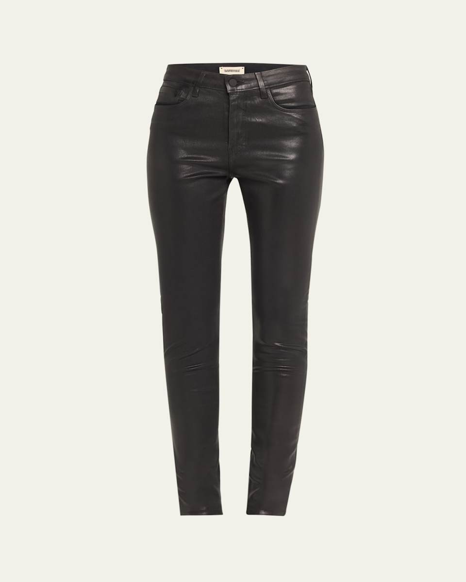 Marguerite Coated Modal Denim High-Rise Skinny Jeans