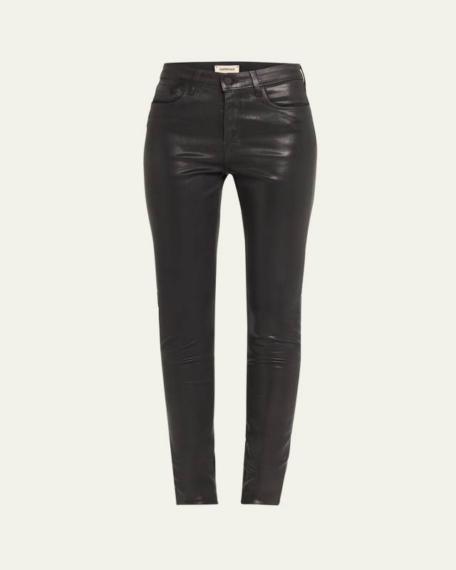 Marguerite Coated Modal Denim High-Rise Skinny Jeans