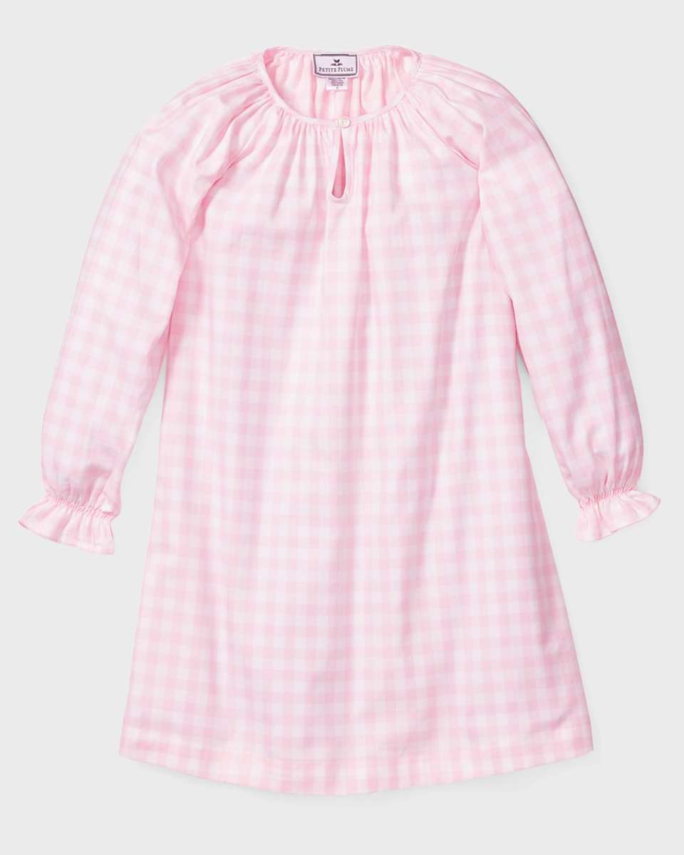 Girl's Delphine Gingham Nightgown, Size 6M-14