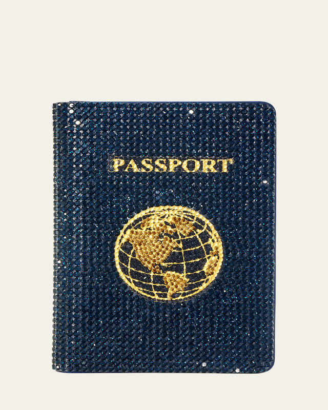 Allover Crystal Passport Holder
