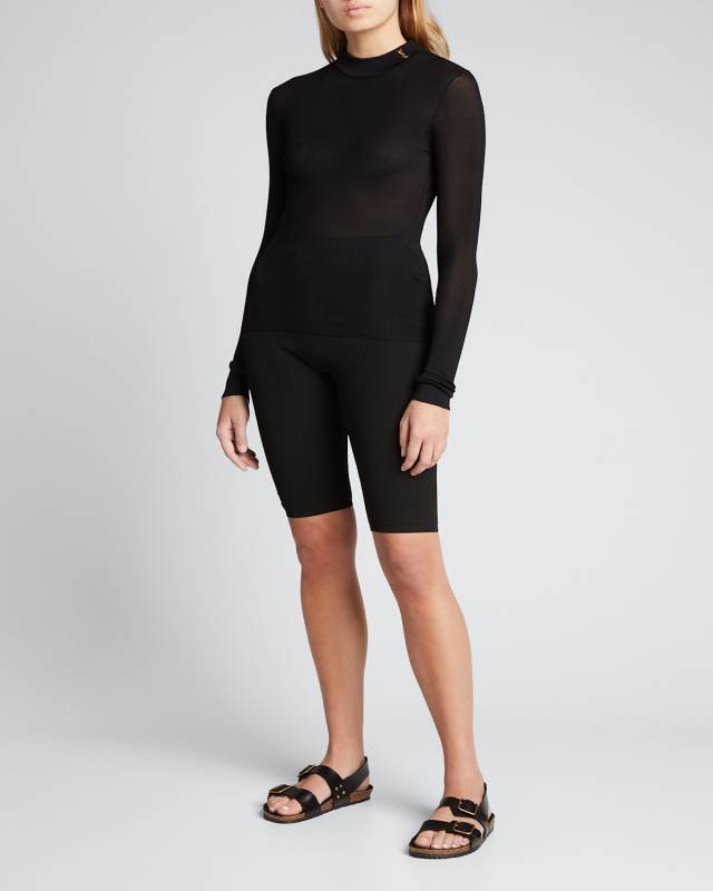 Monogram YSL Ribbed Biker Shorts