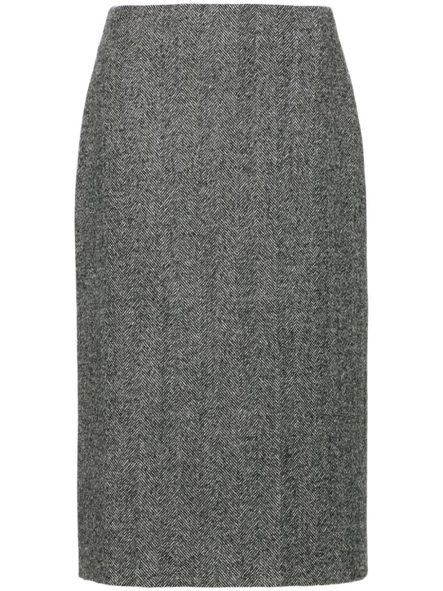herringbone pencil skirt