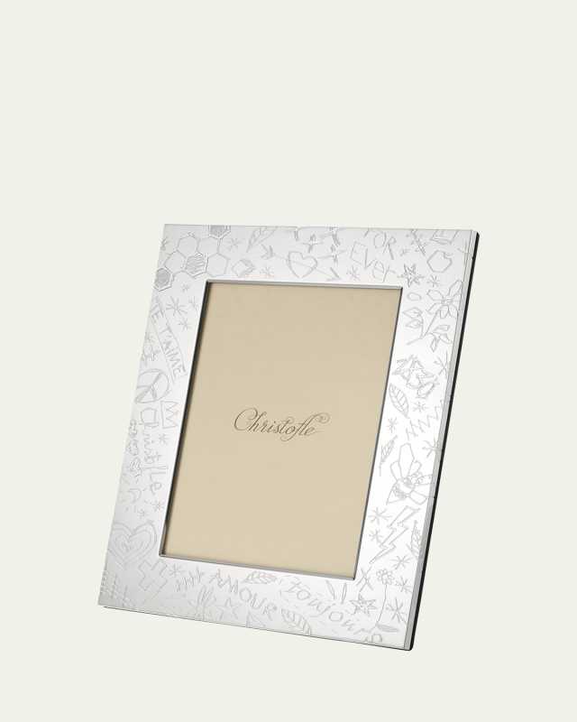 Graffiti Silver-Plated Picture Frame, 5" x 7"