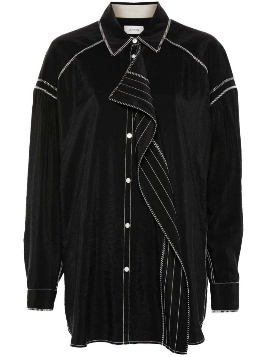 embroidered asymmetric shirt