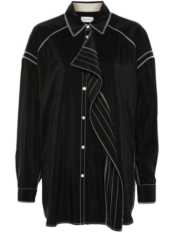 embroidered asymmetric shirt