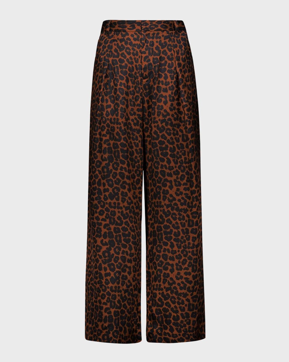 Marella Leo-Print Relaxed Straight-Leg Pants