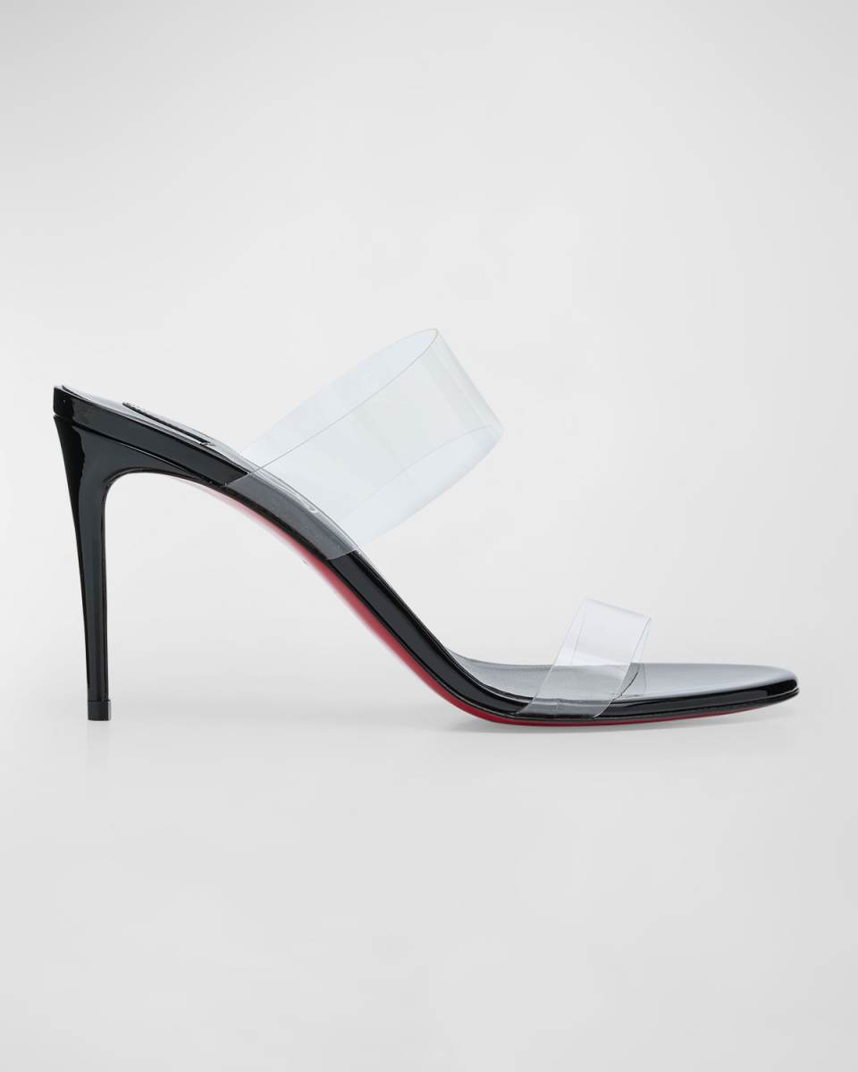 Just Nothing Clear Red Sole Slide Sandals