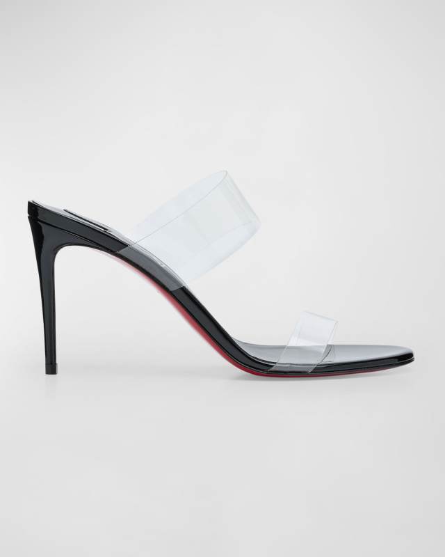 Just Nothing Clear Red Sole Slide Sandals
