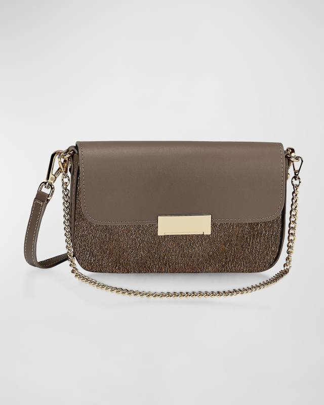 Edie Metallic Calf Hair Shoulder Bag