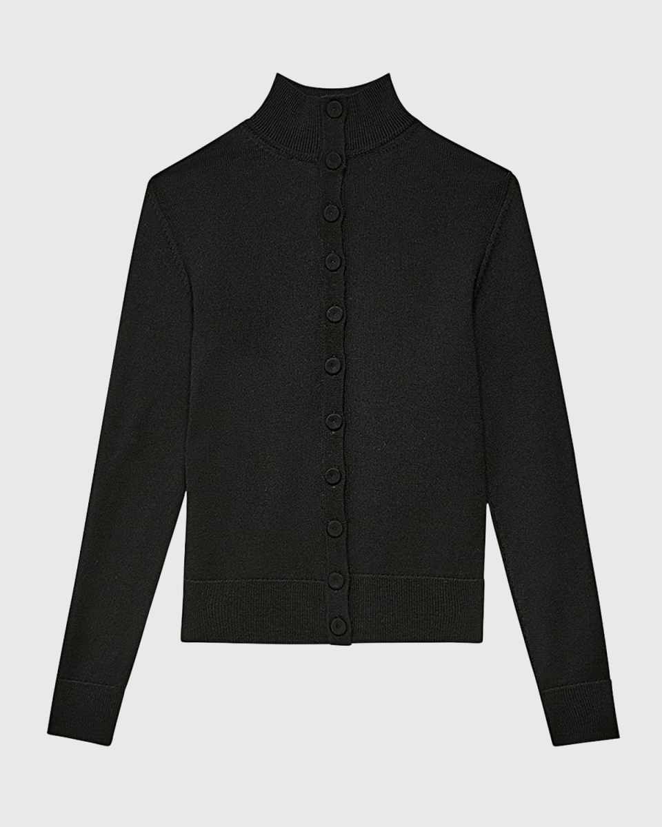 Turtleneck Wool Cardigan