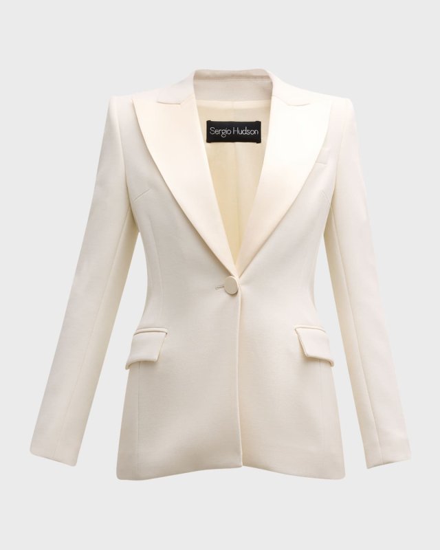 Wool Crepe Satin Jacket