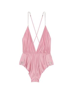 Victoria's Secret Twinkle Bows Satin Flutter Romper