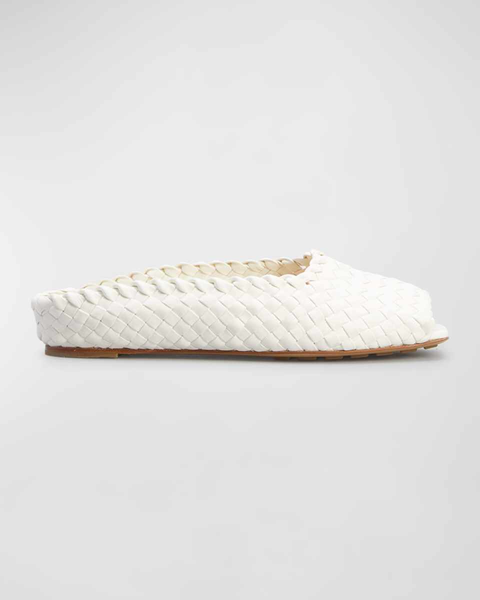 Flat Intrecciato Leather Mules