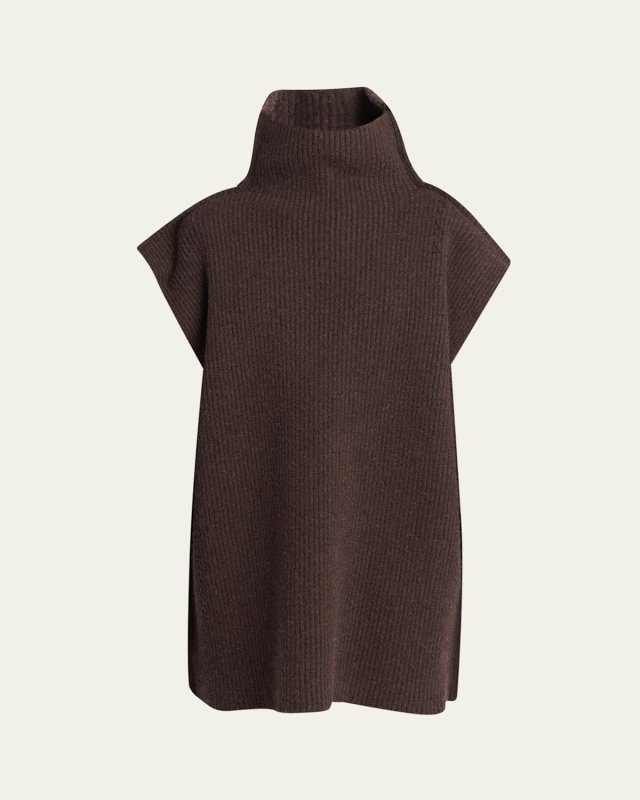 Oversized Ribbed Wool Turtleneck Sweater