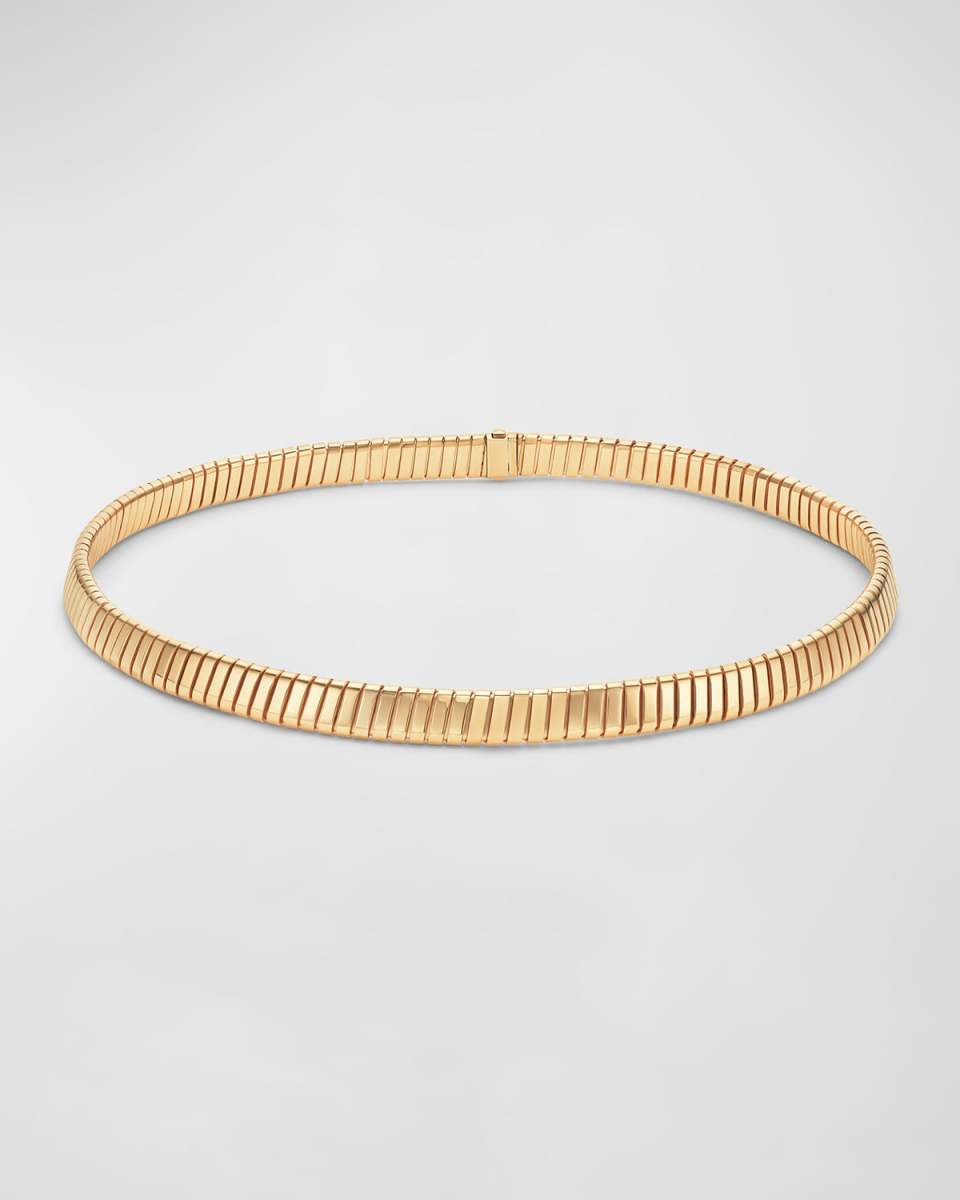 18K Yellow Gold Tubogas Choker Necklace