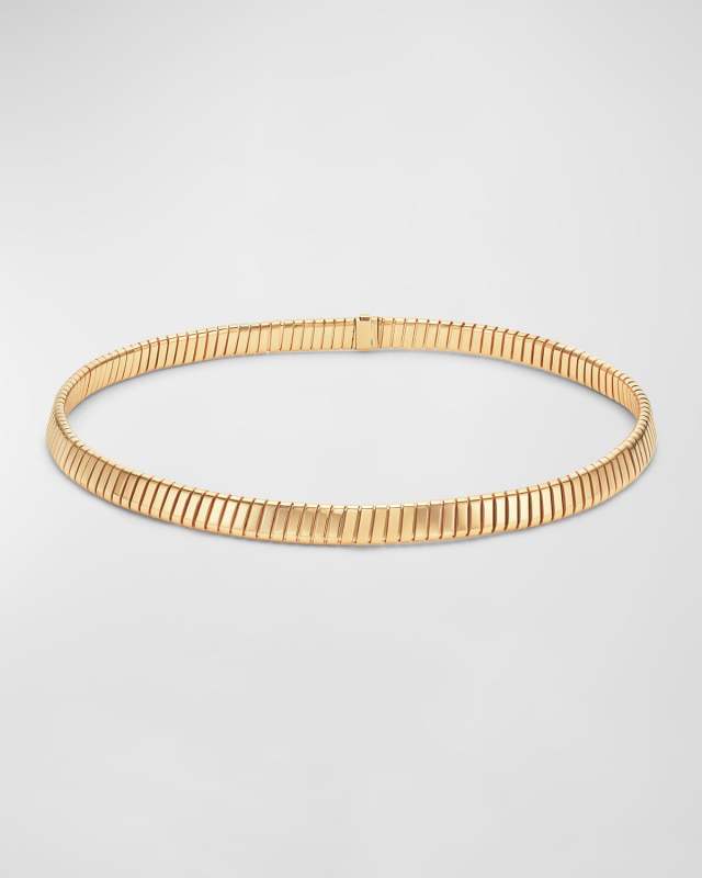 18K Yellow Gold Tubogas Choker Necklace