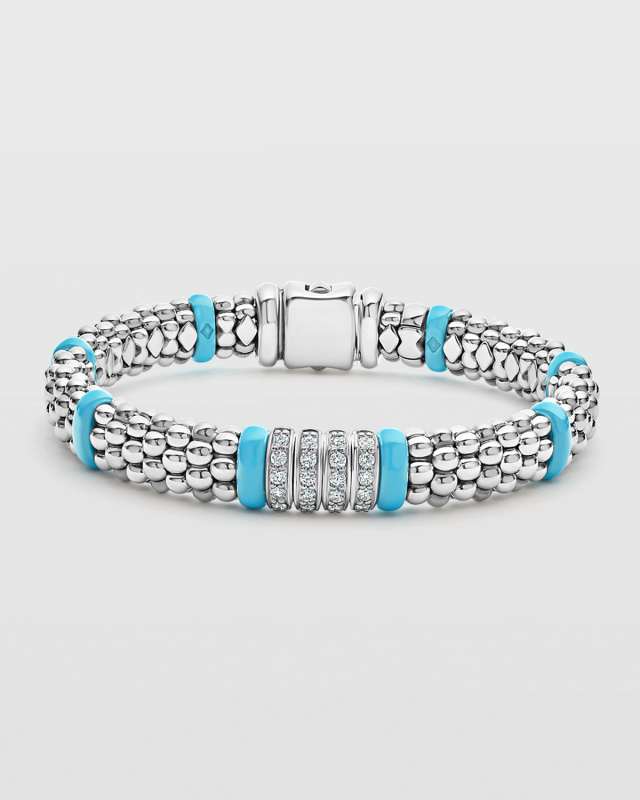 Black Caviar 4-Diamond Station Bracelet