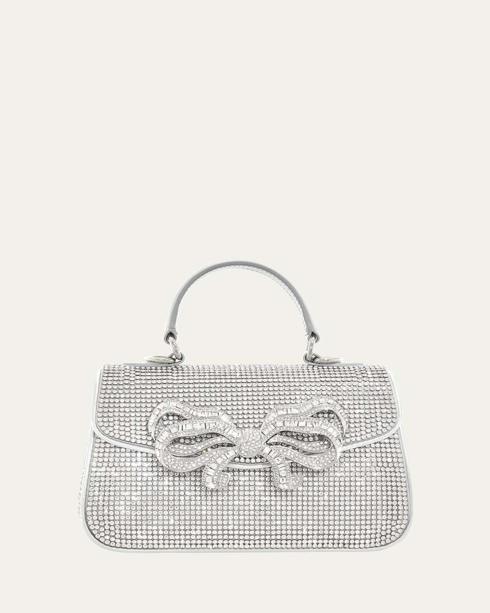 Bow Crystal Top-Handle Bag
