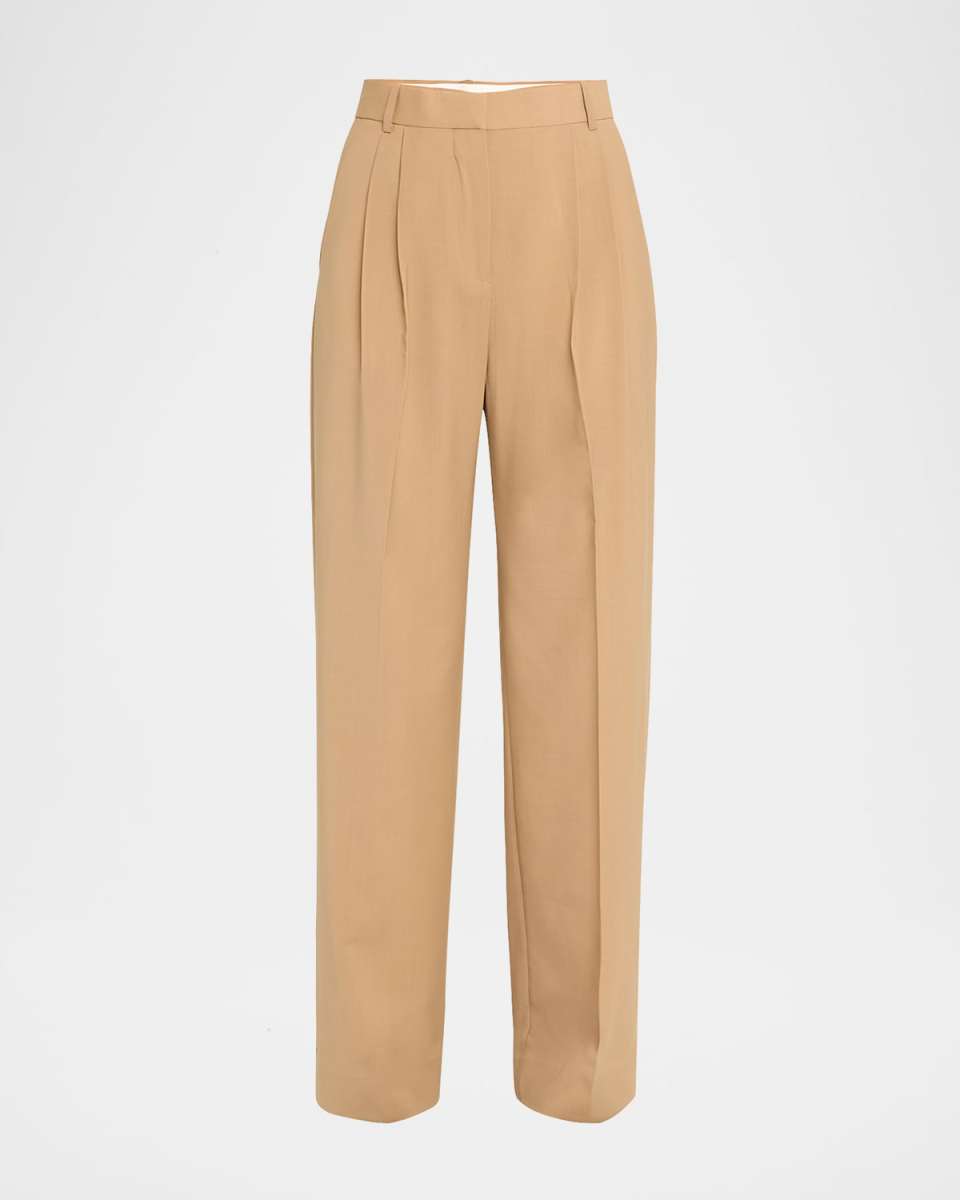 Pleated Wide-Leg Trousers