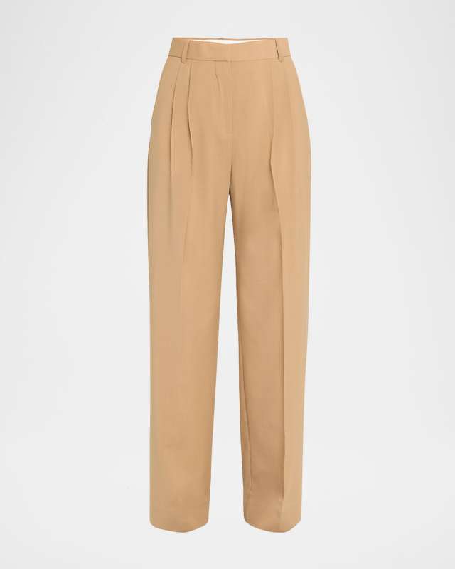 Pleated Wide-Leg Trousers
