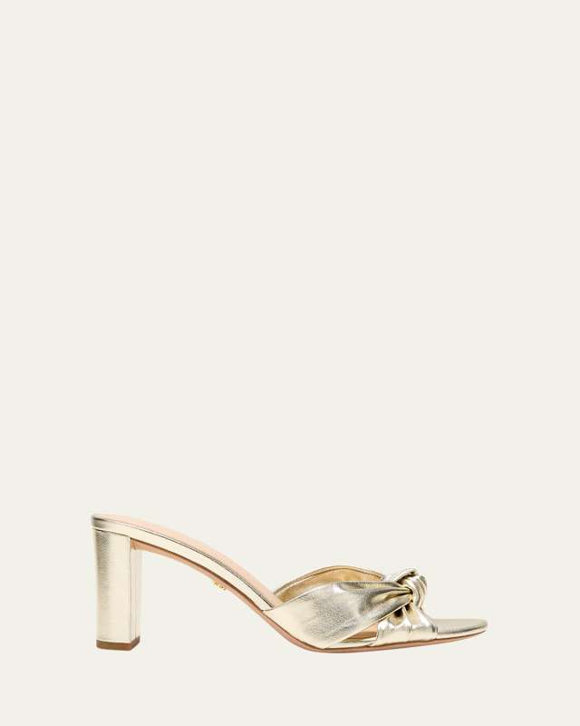 Ganita Metallic Knot Slide Sandals