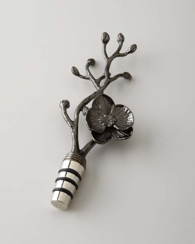 Black Orchid Wine Stopper