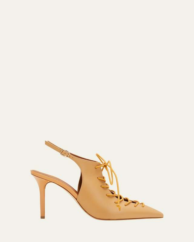 Alessandra Lace-Up Leather Pumps