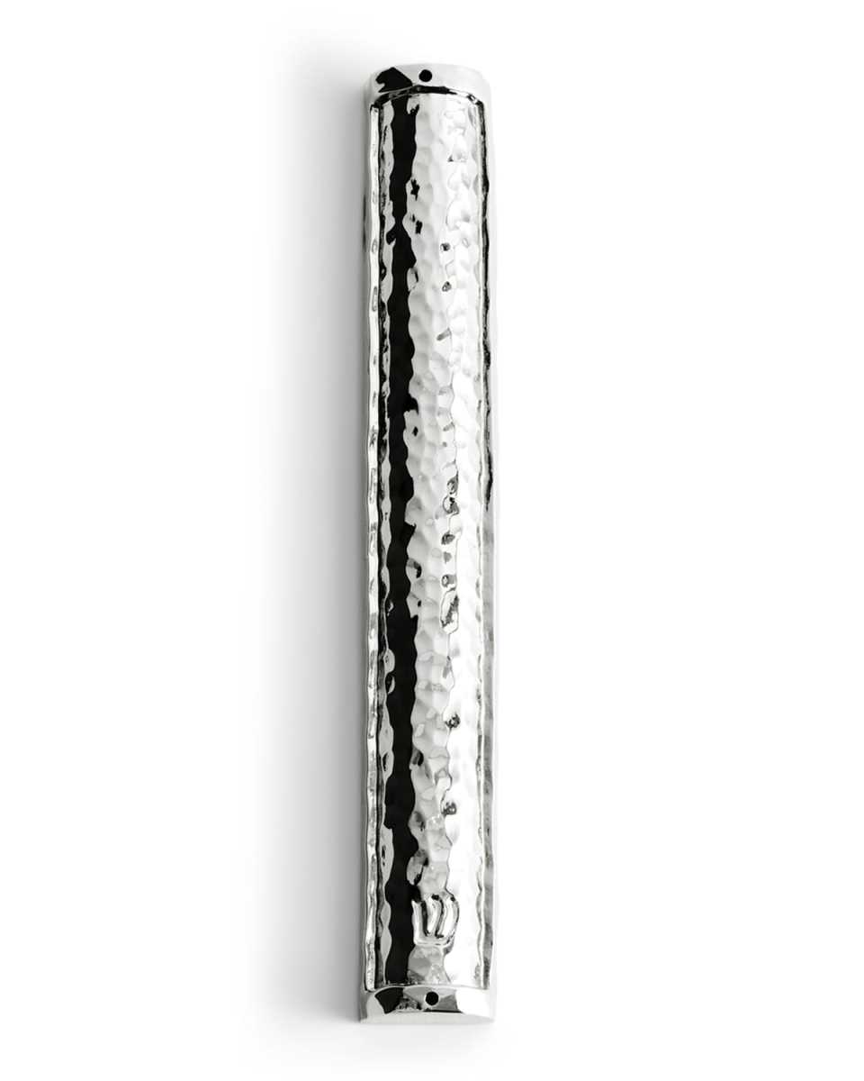 Hammertone Large Mezuzah, Silver