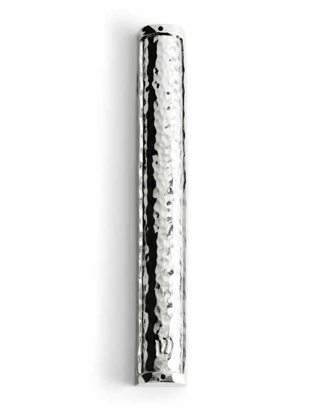 Hammertone Large Mezuzah, Silver