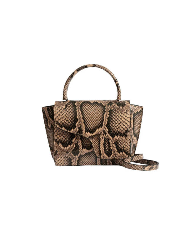 Montalcino Nocciola Printed Snake Handbag
