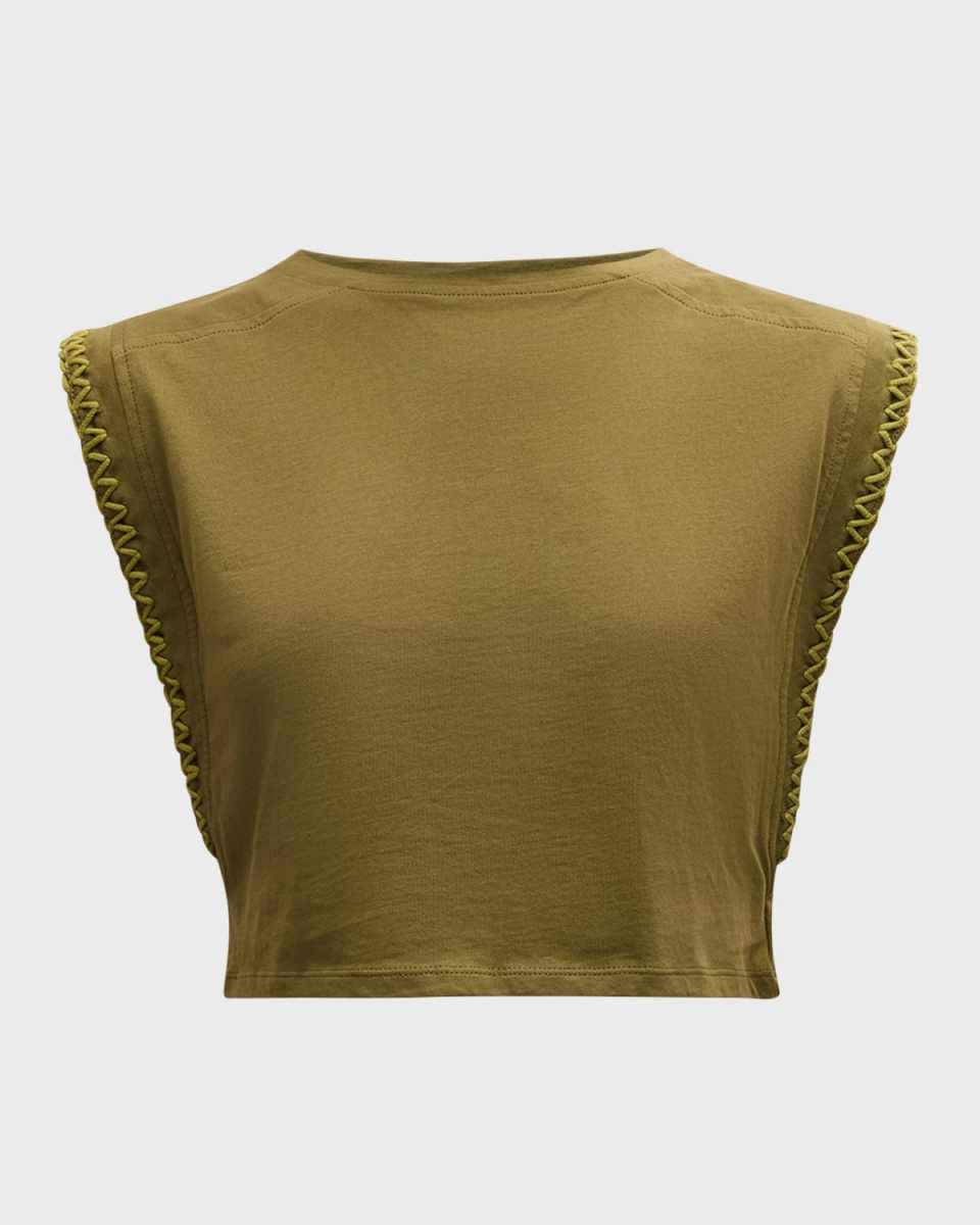 Haarlem Contrast Stitched Cropped T-Shirt