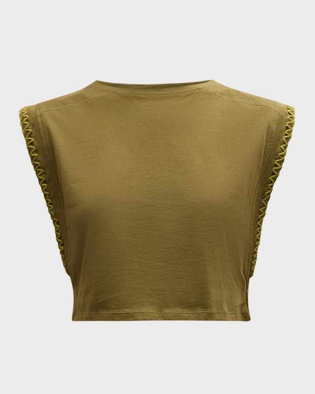 Haarlem Contrast Stitched Cropped T-Shirt