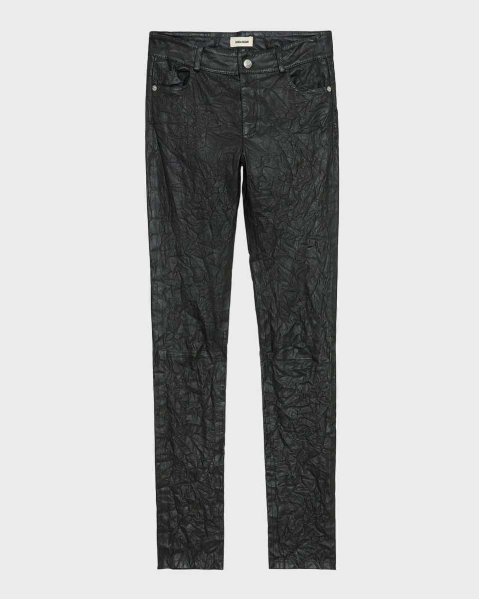 Phlame Crinkled Leather Pants