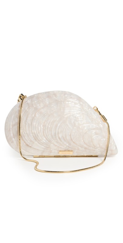 SIMKHAI Bridget Pearl Oyster Clutch Ivory