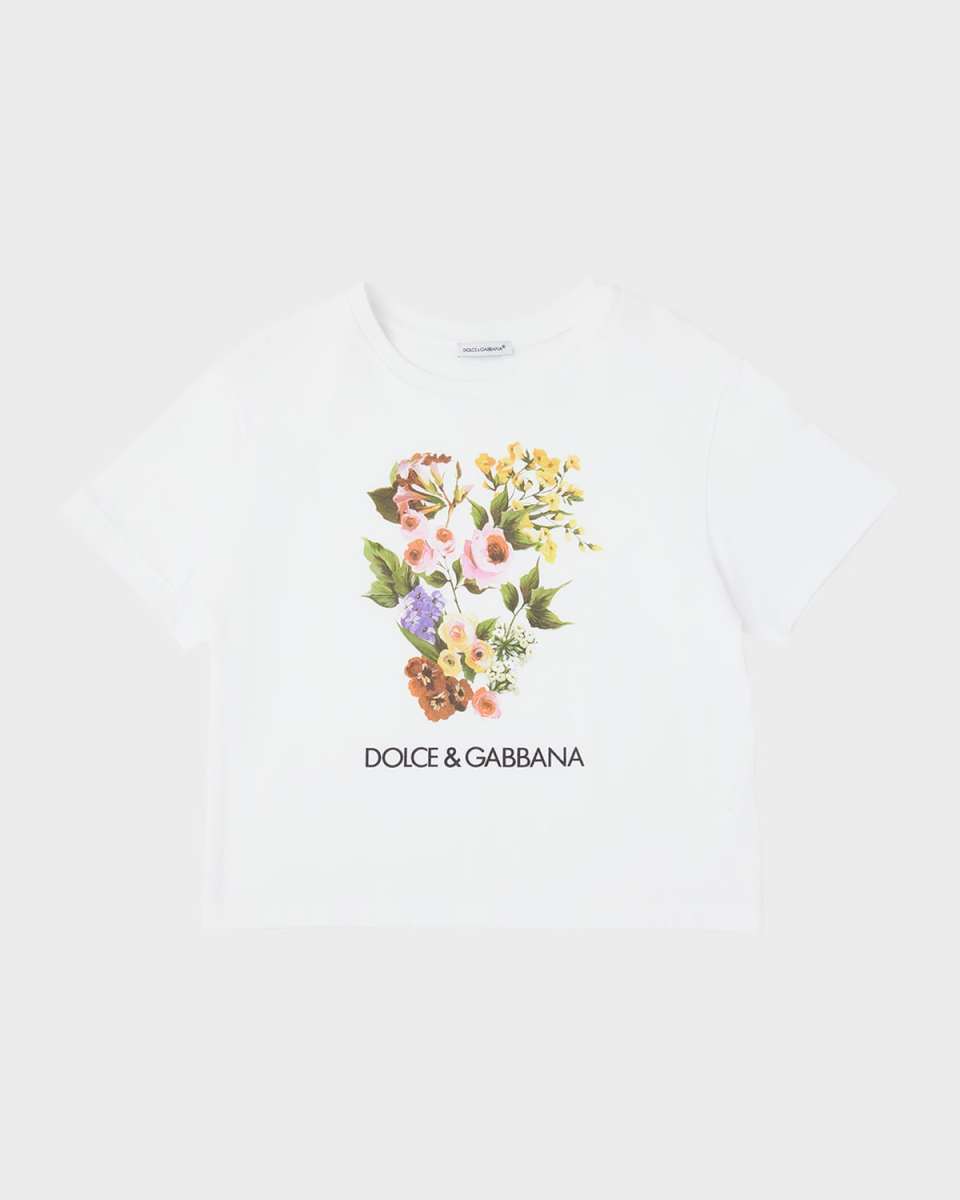 Girl's Flower Power Short-Sleeve Cotton T-Shirt, Size 8-14