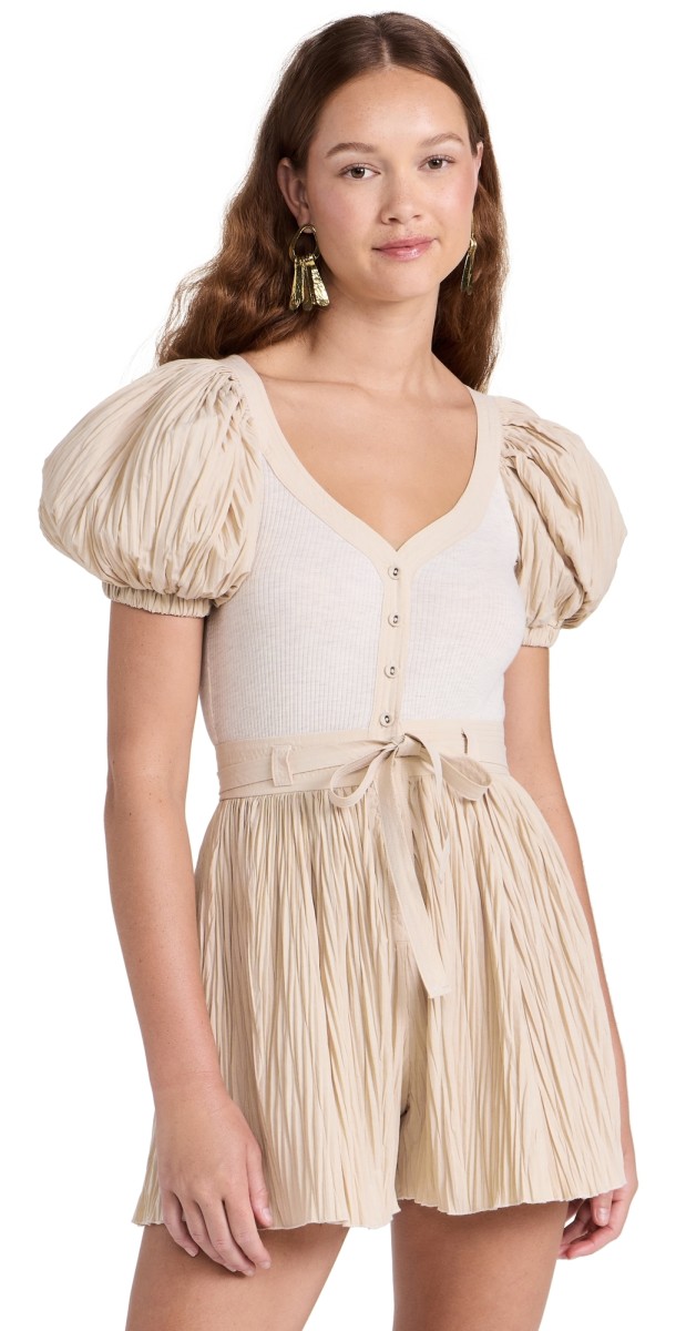 Ulla Johnson Vinny Romper Cobblestone