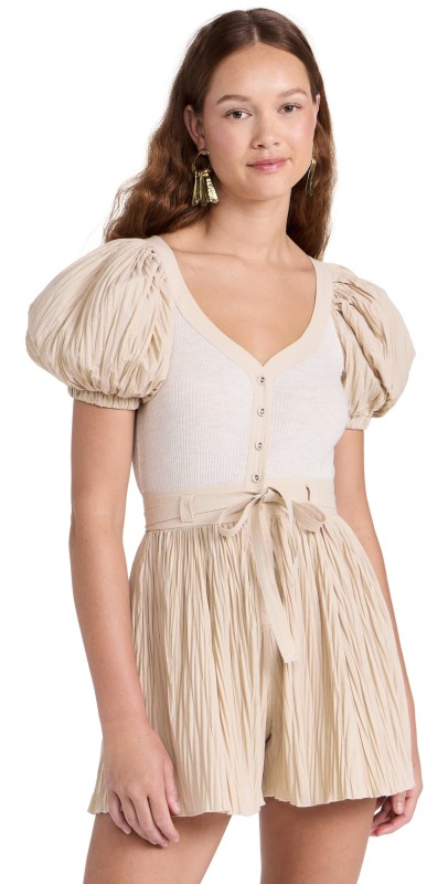 Ulla Johnson Vinny Romper Cobblestone