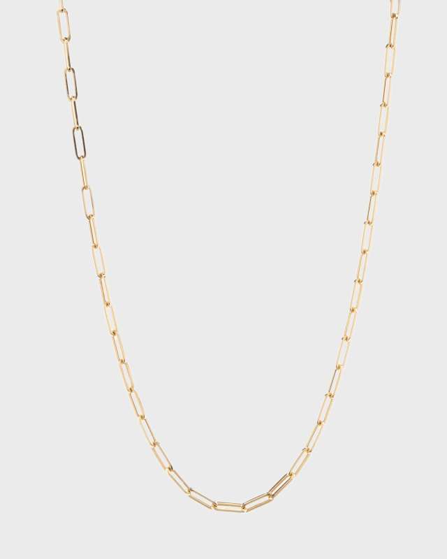 La Seta 14k Rose Gold XS Link Necklace, 16"L