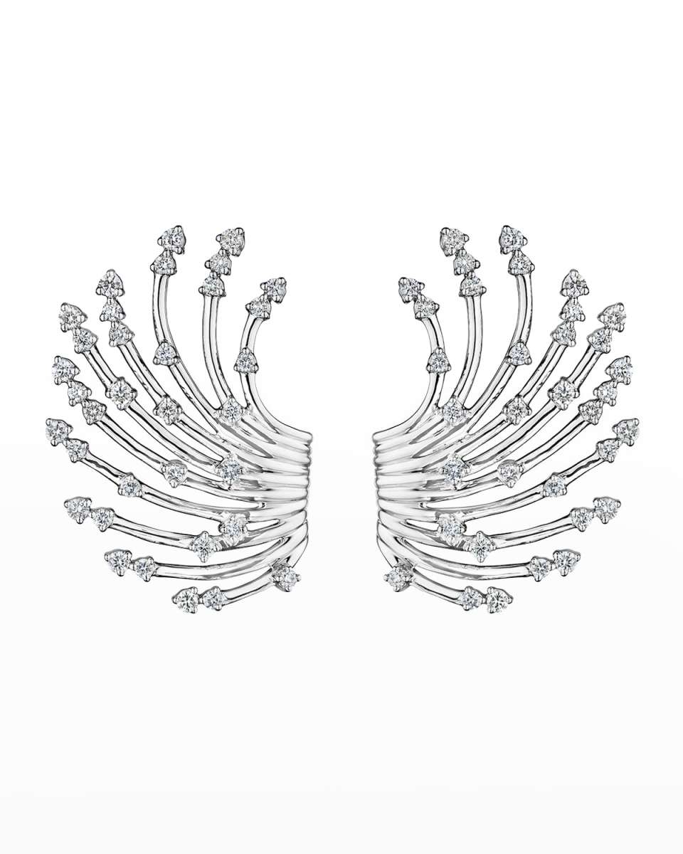 18K Luminus White Gold Statement Earrings with Diamonds