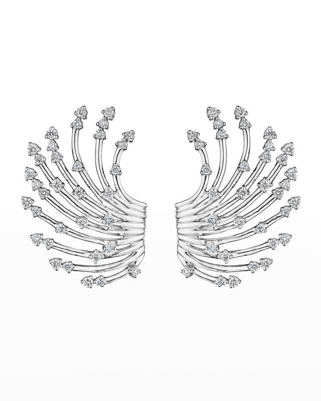 18K Luminus White Gold Statement Earrings with Diamonds
