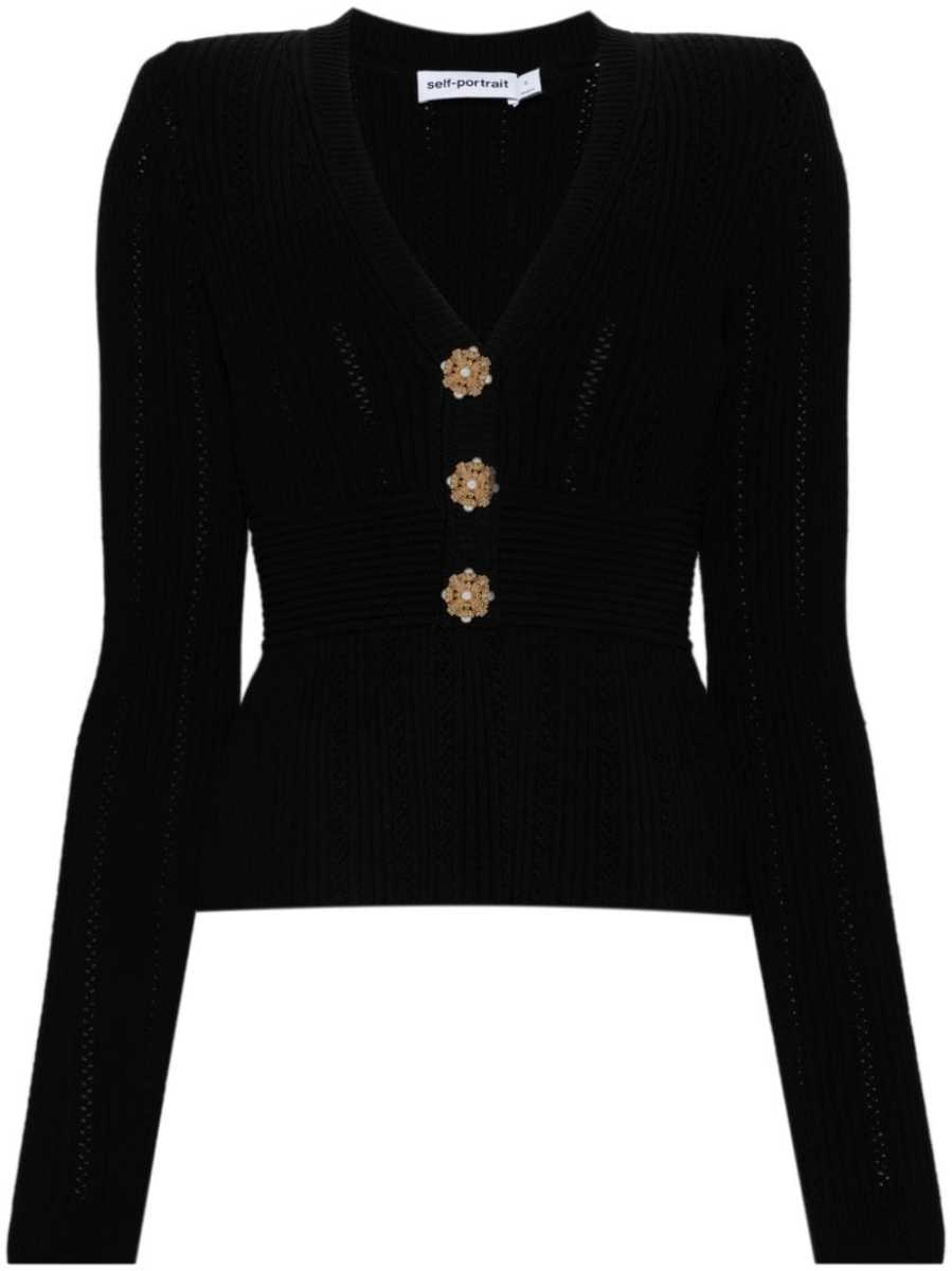 pointelle-knit sweater