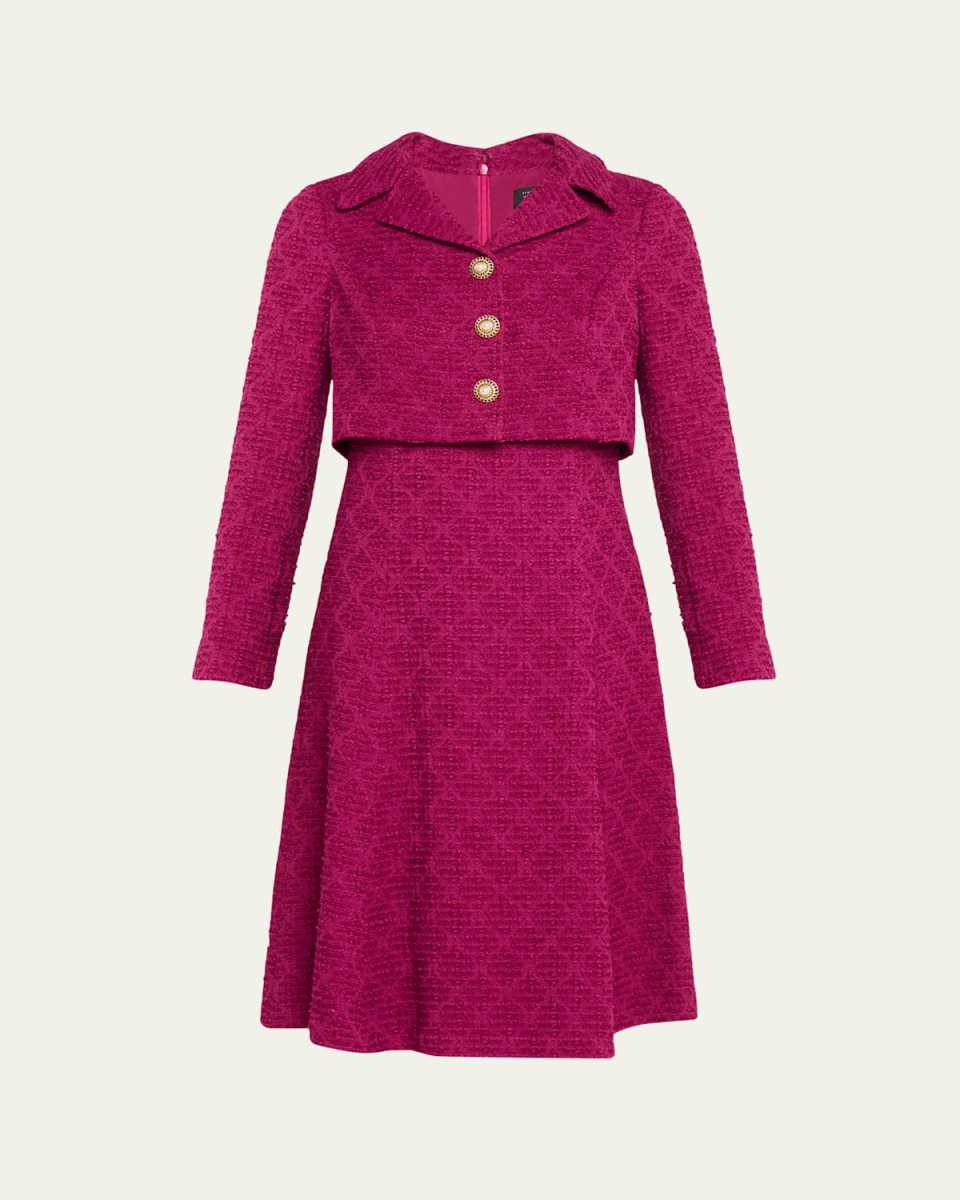 Mock Two-Piece Boucle Dress