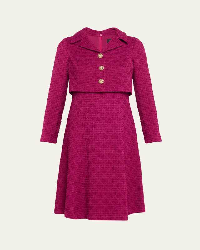 Mock Two-Piece Boucle Dress