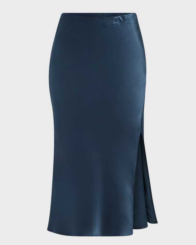 Maya Satin Midi Skirt