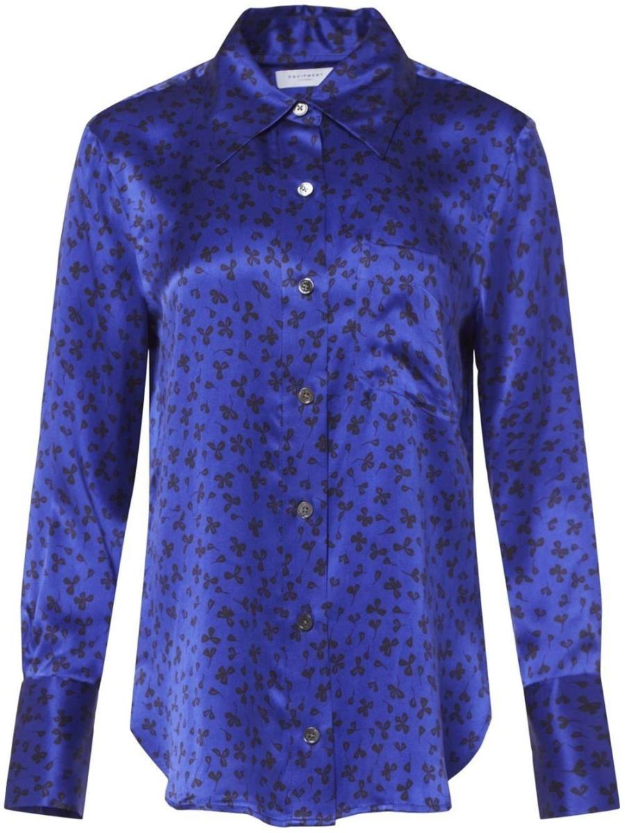 graphic-print long-sleeve silk shirt