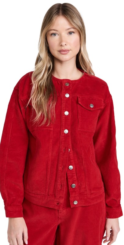 ALIGNE Moto Corduroy Jacket Red