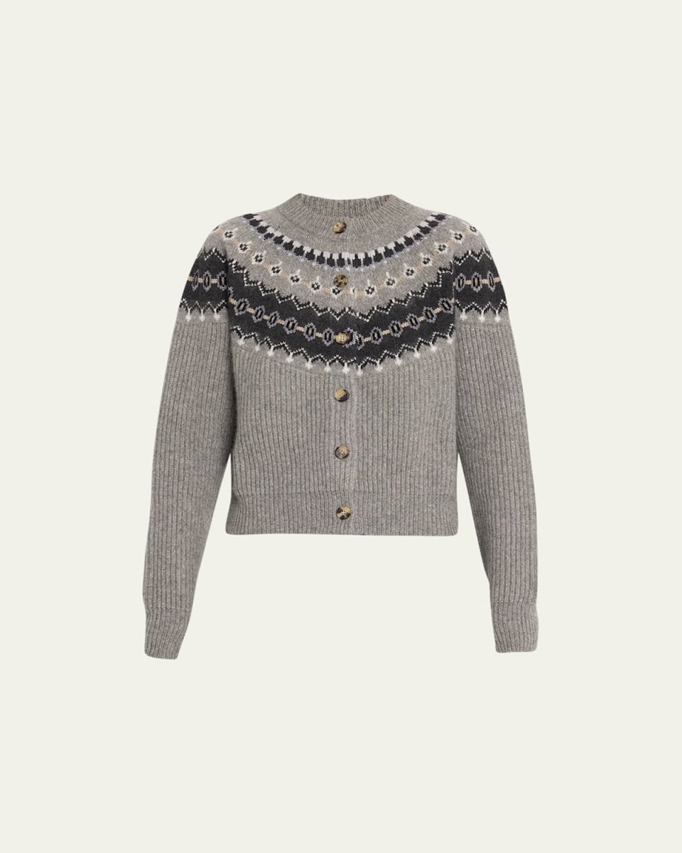 Michaela Fair Isle Cashmere Cardigan